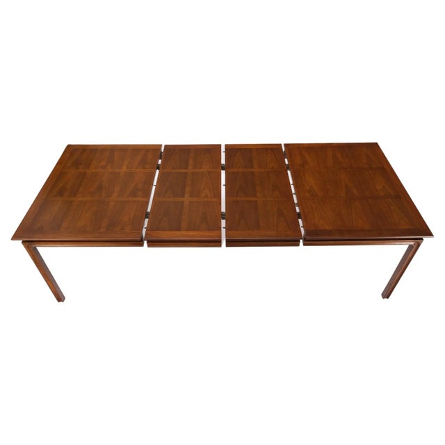 Large Oiled Walnut Two Extension Boards Leafs Rectangle Dining Table For Sale - Image 13 of 13