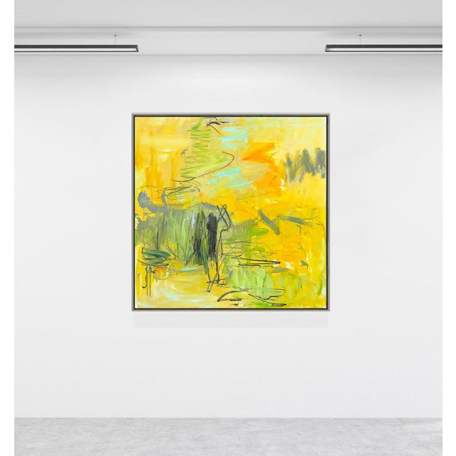 Textile "Golden Grass" Bt Trixie Pitts Large Abstract Expressionist Oil Painting For Sale - Image 7 of 11