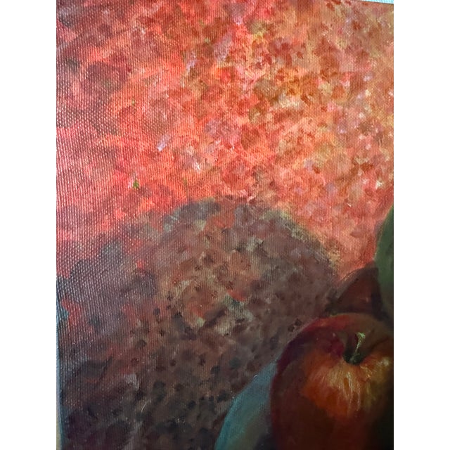 Textile Kateryna Perederiy Still Life With Pears – Original Acrylic Painting on Canvas For Sale - Image 7 of 8
