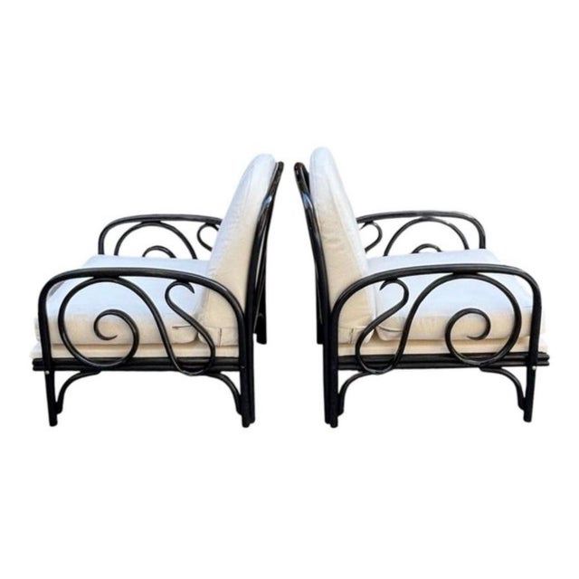 Mid-Century Modern Vintage Italian Armchairs in Beech, 1950, Set of 2 For Sale - Image 3 of 10