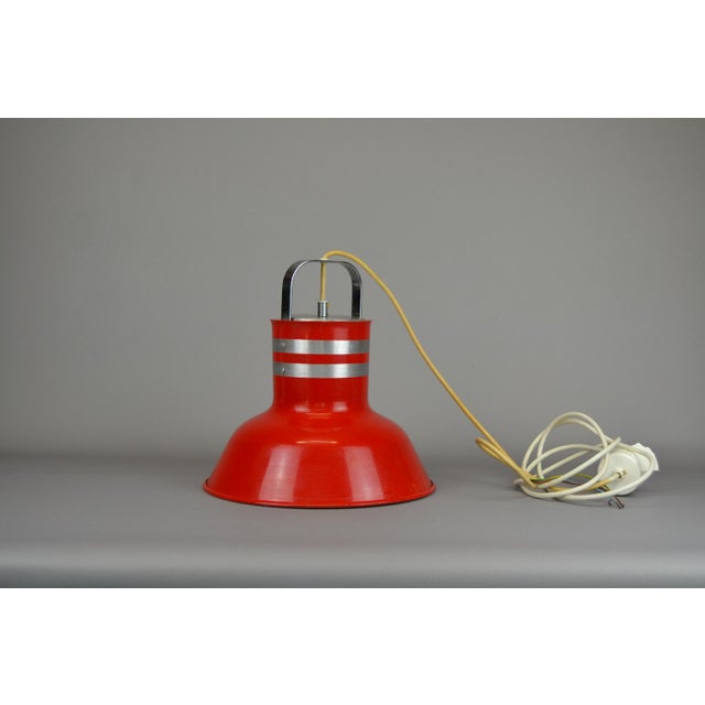 Space Age Metal Pendant Lamp by Atelje Lyktan, in Very Good conditions. Designed 1970 to 1979 This piece has an...