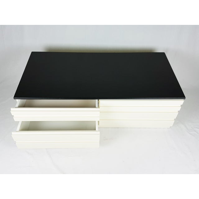 White Wood and Black Skai Samarcanda Chests of Drawers by Vico Magistretti for Poggi, 1970s, Set of 2 For Sale - Image 6 of 15