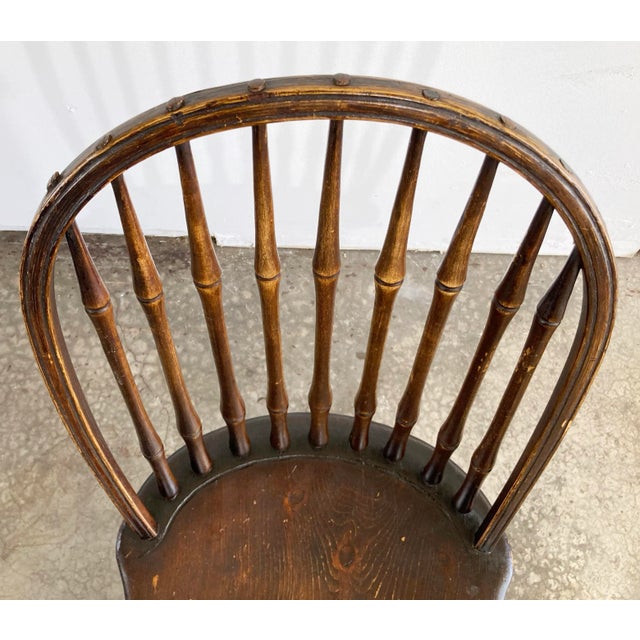 Antique Windsor Style Spindle Wood Chair For Sale - Image 9 of 12