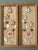 Mid-Century Modern Pair of Vintage Handmade Philippine Seashell Floral Wall Panels on Woven Grasscloth For Sale - Image 3 of 11