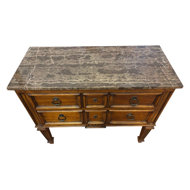 1990s Ethan Allen Tuscany Marble Top Console For Sale - Image 11 of 12