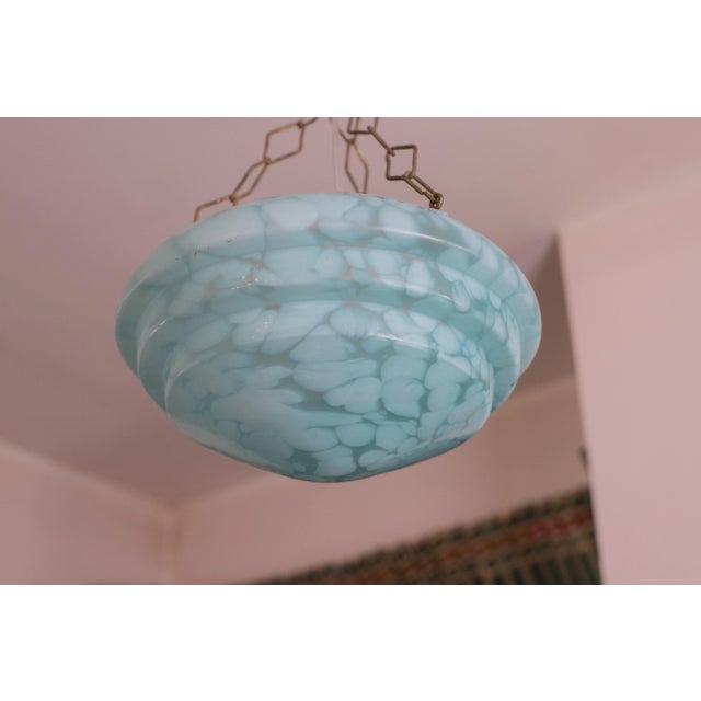 Italian Sea Blue Glass Pendant, 1960s For Sale - Image 10 of 12