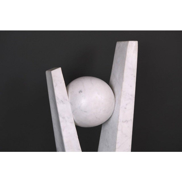 Hugo Verheyen, New Europe Sculpture, 1970s, Carrara Marble and Steel For Sale - Image 6 of 12