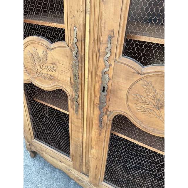Wood Vintage Gusto Distressed Wire Front Linen Press For Sale - Image 7 of 12