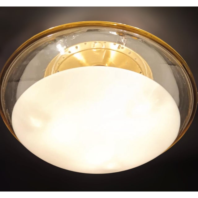 1960s Murano Milky White Flush Mount For Sale - Image 6 of 9