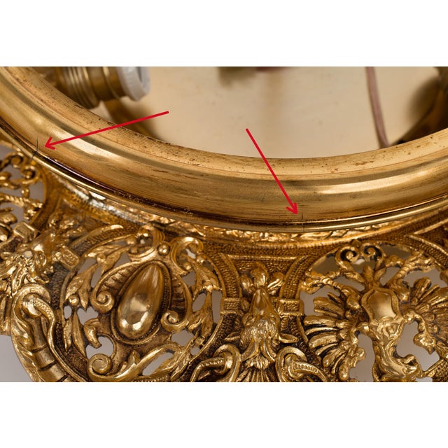 1950s Spanish Empire Gilt Bronze Eagle Flush Mount Ceiling Light For Sale - Image 11 of 15