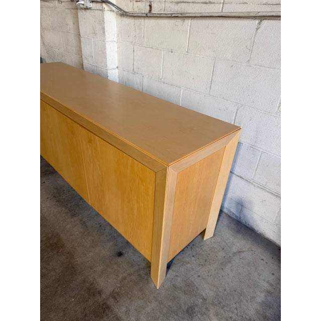 In Style of Skovby Blonde Maple 3-Door Сredenza With Hidden Drawer Danish Vintage Design For Sale - Image 10 of 12