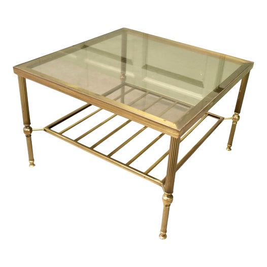 Mid 19th Century Italian Brass Coffee Table, 1970s For Sale
