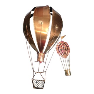 Vintage Simmons Brass Hot Air Balloon Sculpture Brutalist Art For Sale