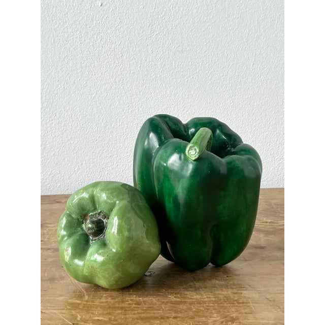 Vintage Italian Glazed Ceramic Bell Peppers For Sale - Image 4 of 11