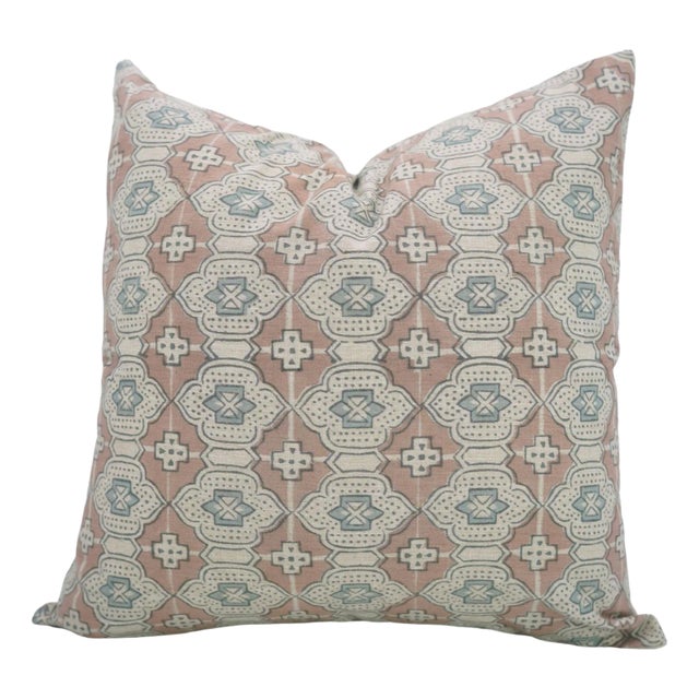 Premium Linen Cushion Cover Floral Design 14x14 Inch- Jhroka For Sale