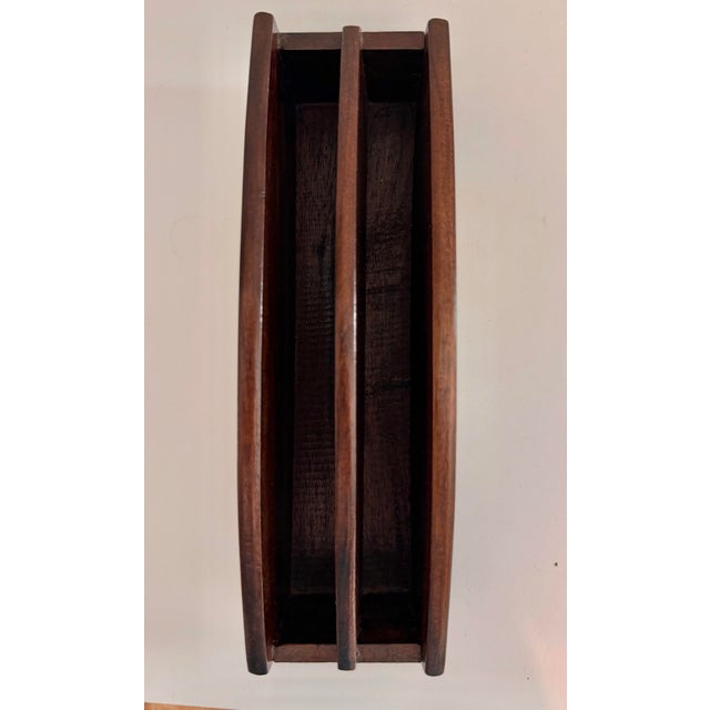 Vintage Hand-Carved Wood Double Letter Holder For Sale - Image 4 of 9