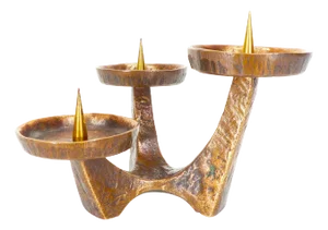 Vintage Brutalist Bronze Candlestick, 1960s