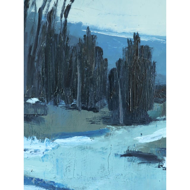 Mid-Century Modern 'Twilight Path' Vintage Swedish Expressive Landscape Oil Painting, Framed For Sale - Image 11 of 15