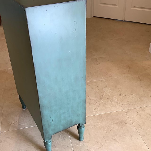 Teal Vintage Pati B "Bird Cupboard" Accent Cabinet For Sale - Image 8 of 17