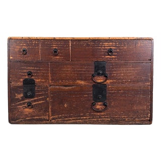 Low Japanese Kimono Tansu Chest of Drawers, 1890s For Sale