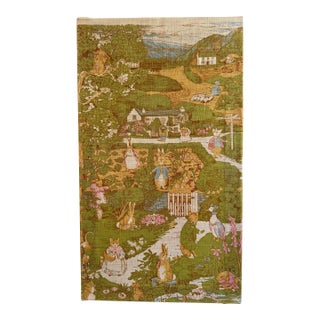 1970s Beatrix Potter Linen Fabric Panel, Framed For Sale