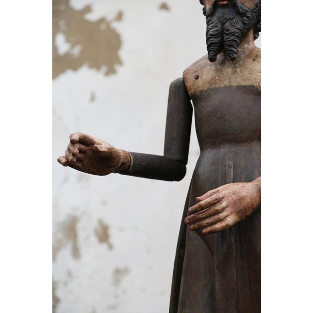 18th Century Baroque Santos Sculpture With Articulated Arms, Portuguese For Sale - Image 11 of 13