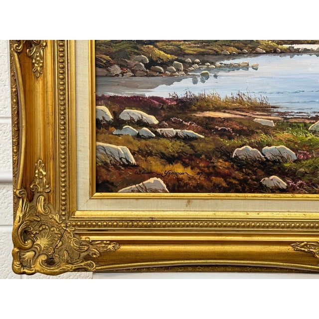 Contemporary A tranquil mountain lake scene with vivid light, colour and natural beauty 1983 For Sale - Image 3 of 7