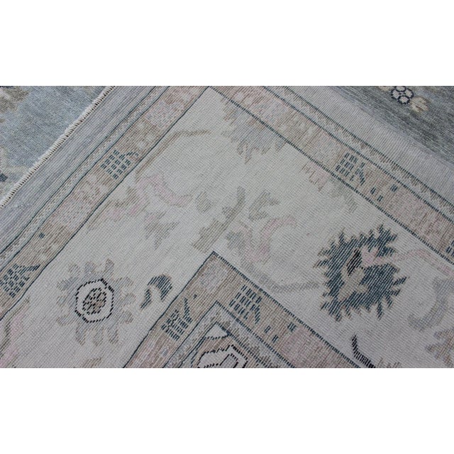 Keivan Woven Arts Large Turkish Oushak Rug in Gray, Blue 12'3 X 15'10 For Sale - Image 12 of 13