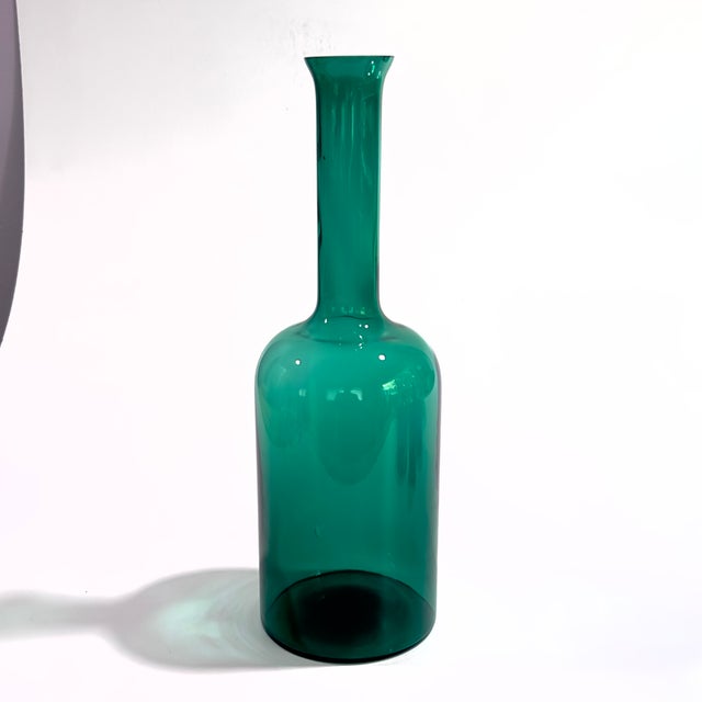 Mid-Century Modern Jewel-Toned Glass Bottle Vase Curation - Group of 5 For Sale - Image 3 of 17