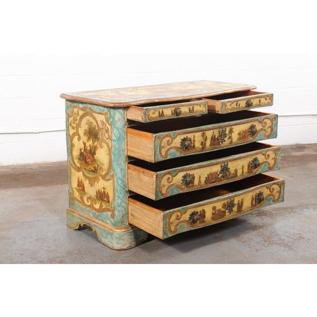 18th C Italian Lacca Povera Chest From Italy For Sale - Image 4 of 13