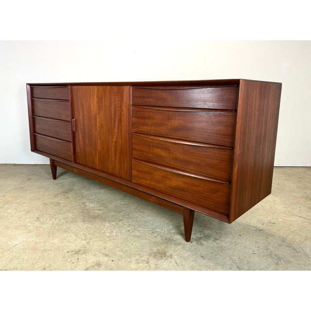 Svend Madsen for Falster Mobelfabrik Danish Mid-Century Modern Teak Dresser / Credenza For Sale - Image 9 of 12