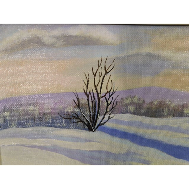 M. Monette Oil Painting on Canvas Board Landscape Late Winter Afternoon Solitude For Sale - Image 4 of 13