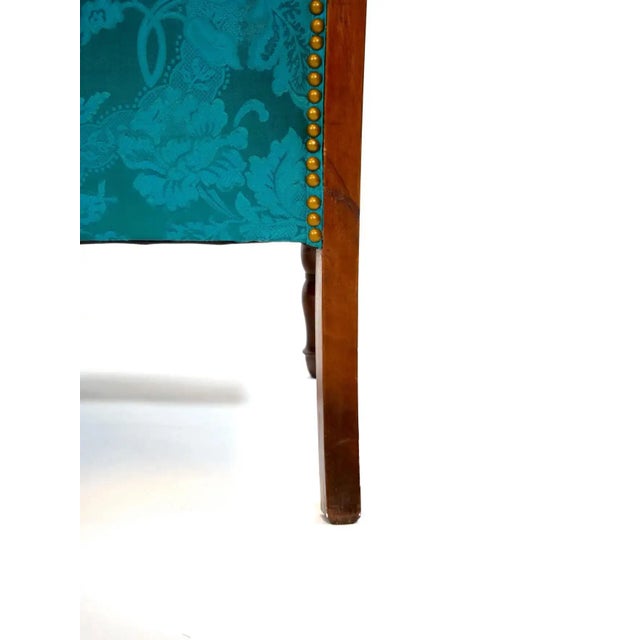 19th Century 19th Century Mahogany Wood Framed / Upholstered Settee For Sale - Image 5 of 13