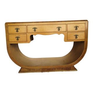 French Art Deco Burl Wood Vanity For Sale