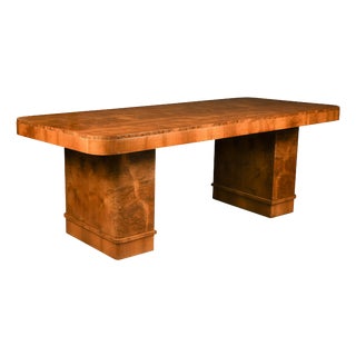 Large Art Deco Dining Table in Walnut by Harry and Lou Epstein, England, 1920s For Sale