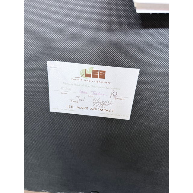 Lee Industries Lee Industries Leather Ottoman For Sale - Image 4 of 4