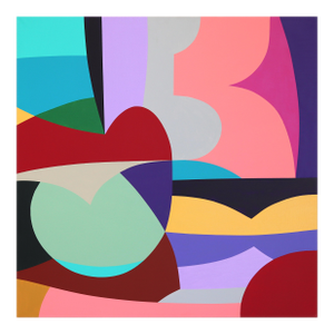 Ares - Abstract Vibrant Colorful Geometric Shape Painting on Canvas Original Artwork by Federico Pinto Schmid
