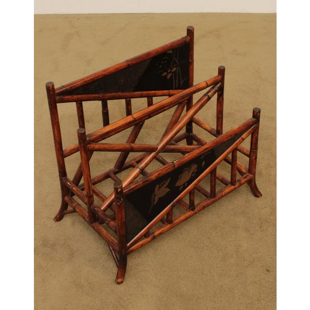 Palecek Palecek Victorian Style Bamboo Magazine Rack For Sale - Image 4 of 13