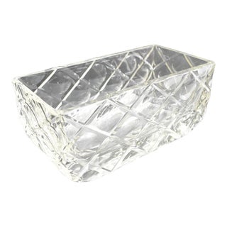 Modernist Carved Crystal Centerpiece Decorative Bowl, circa 1930 For Sale
