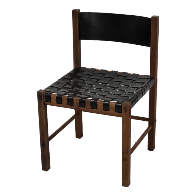 1950s Mid Century Woven Leather Chair Attributed to Robert Baron for Glenn of California For Sale