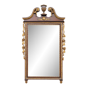 Vintage Mahogany and Gilt Carved Wall Mirror