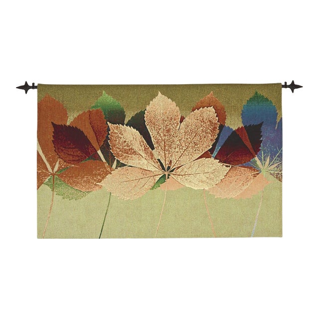 Autumn Leaves Loom Woven Tapestry - 85 X 134 Cm (2'10" X 4'5") - Requires Rod Size 3 For Sale