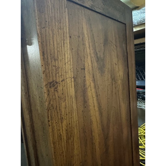 Late 20th Century Southwestern Style Oak Breakfront China Cabinet For Sale - Image 9 of 12