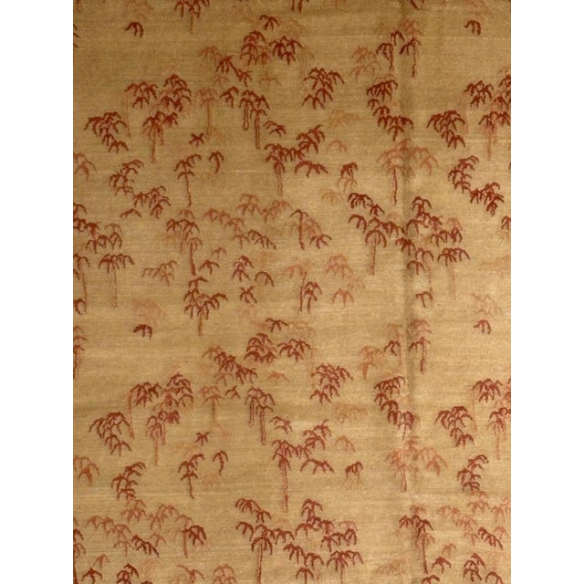 Silk and wool pile genuine hand made Nepalese rug -