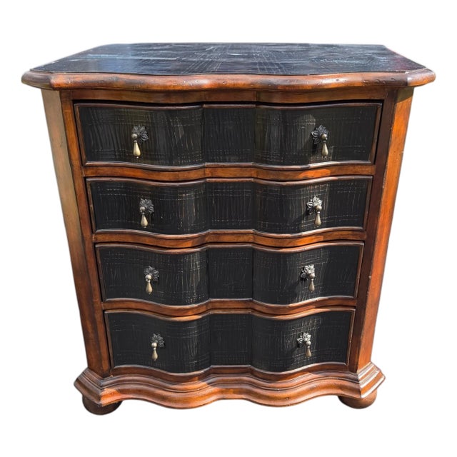 1990s Ethan Allen Lucca Serpentine Chest of Drawers Dresser Nightstand Console For Sale