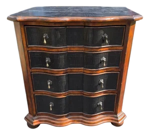 1990s Ethan Allen Lucca Serpentine Chest of Drawers Dresser Nightstand Console