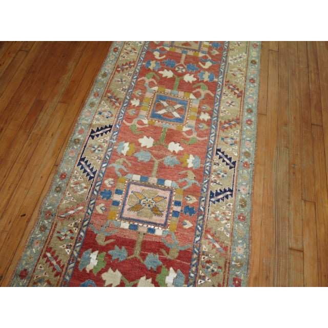 Long Antique Persian Heriz Runner For Sale - Image 18 of 18