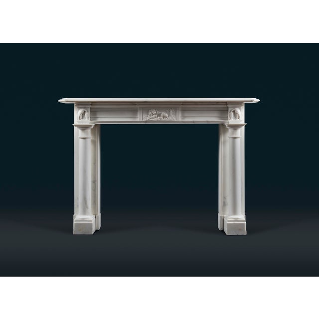 White Georgian Statuary Marble Fireplace Surround For Sale - Image 8 of 8