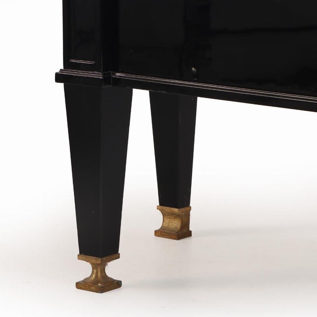 Wood A French Ebonized and Bronze Mounted Curved Sideboard in the Manner of Andre Arbus, C. 1940. For Sale - Image 7 of 7