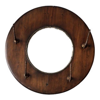 Antique Hall Mirror With Hooks For Sale